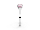 White gold Fancy Pink Asscher  Solitaire Engagement Ring with Four-Prong Setting and Tapered Band_22