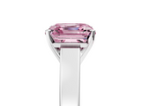 White gold Fancy Pink Asscher  Solitaire Engagement Ring with Four-Prong Setting and Tapered Band_25