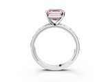 White gold Fancy Pink Asscher  Solitaire Engagement Ring with Scrollwork Band and Four-Prong Setting_20