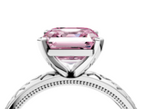 White gold Fancy Pink Asscher  Solitaire Engagement Ring with Scrollwork Band and Four-Prong Setting_21