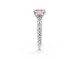 White gold Fancy Pink Asscher  Solitaire Floral Milgrain Engagement Ring_33