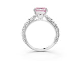 White gold Fancy Pink Asscher  Solitaire Floral Milgrain Engagement Ring_34