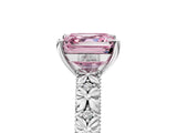 White gold Fancy Pink Asscher  Solitaire Floral Milgrain Engagement Ring_41