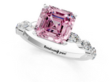 White gold Fancy Pink Asscher  Solitaire Marquise Side Stone Prong Setting Ring_18