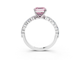 White gold Fancy Pink Asscher  Solitaire Marquise Side Stone Prong Setting Ring_20