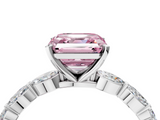 White gold Fancy Pink Asscher  Solitaire Marquise Side Stone Prong Setting Ring_21