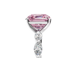 White gold Fancy Pink Asscher  Solitaire Marquise Side Stone Prong Setting Ring_22