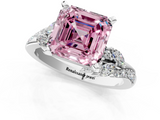 White gold Fancy Pink Asscher  Solitaire Marquise Twist Band with Six-Prong Setting_1