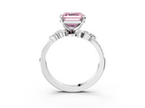 White gold Fancy Pink Asscher  Solitaire Marquise Twist Band with Six-Prong Setting_3