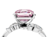 White gold Fancy Pink Asscher  Solitaire Marquise Twist Band with Six-Prong Setting_4
