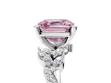 White gold Fancy Pink Asscher  Solitaire Marquise Twist Band with Six-Prong Setting_5