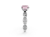 White gold Fancy Pink Asscher  Solitaire Milgrain Diamond Engagement Ring with Bezel and Marquise Band_2