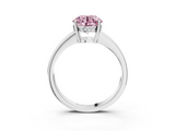 White gold Fancy Pink Asscher  Solitaire Pavé Band Prong Setting Ring_3