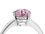 White gold Fancy Pink Asscher  Solitaire Pavé Band Prong Setting Ring_4