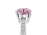 White gold Fancy Pink Asscher  Solitaire Pavé Band Prong Setting Ring_5