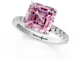 White gold Fancy Pink Asscher  Solitaire Pavé Band with Four-Prong Setting_18