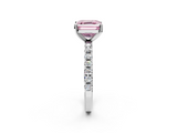 White gold Fancy Pink Asscher  Solitaire Pavé Band with Four-Prong Setting_19
