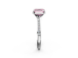 White gold Fancy Pink Asscher  Solitaire Pavé Band with Four-Prong Setting_19