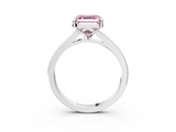 White gold Fancy Pink Asscher  Solitaire Pavé Band with Four-Prong Setting_20