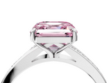 White gold Fancy Pink Asscher  Solitaire Pavé Band with Four-Prong Setting_21