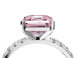 White gold Fancy Pink Asscher  Solitaire Pavé Band with Four-Prong Setting_21
