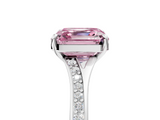 White gold Fancy Pink Asscher  Solitaire Pavé Band with Four-Prong Setting_22