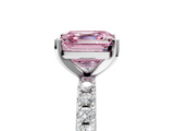 White gold Fancy Pink Asscher  Solitaire Pavé Band with Four-Prong Setting_27