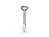 White gold Fancy Pink Asscher  Solitaire Pavé Diamond Engagement Ring with Four-Prong Setting_19