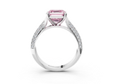 White gold Fancy Pink Asscher  Solitaire Pavé Diamond Engagement Ring with Four-Prong Setting_20