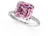 White gold Fancy Pink Asscher  Solitaire Pavé Diamond Engagement Ring with Four-Prong Setting_35