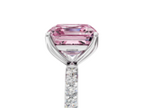 White gold Fancy Pink Asscher  Solitaire Pavé Diamond Engagement Ring with Four-Prong Setting_39
