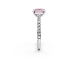 White gold Fancy Pink Asscher  Solitaire Pave Diamond Engagement Ring with Prong Setting_2