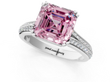 White gold Fancy Pink Asscher  Solitaire Pave Split Shank Engagement Ring with Six-Prong Setting_18