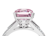 White gold Fancy Pink Asscher  Solitaire Pave Split Shank Engagement Ring with Six-Prong Setting_21