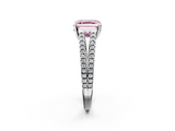 White gold Fancy Pink Asscher  Solitaire Split Shank Pavé Diamond Engagement Ring_36