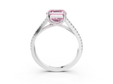 White gold Fancy Pink Asscher  Solitaire Split Shank Pavé Diamond Engagement Ring_37