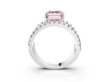 White gold Fancy Pink Asscher  Solitaire Split Shank Pave Diamond Ring_49