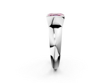 White gold Fancy Pink Asscher  Solitaire Tension Set Diamond Ring with Wide Band_39