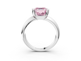 White gold Fancy Pink Asscher  Solitaire Tension Set Diamond Ring with Wide Band_40