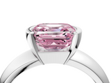 White gold Fancy Pink Asscher  Solitaire Tension Set Diamond Ring with Wide Band_41