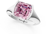 White gold Fancy Pink Asscher  Solitaire Tension Set Diamond Ring_38