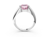 White gold Fancy Pink Asscher  Solitaire Tension Set Diamond Ring_40