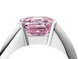 White gold Fancy Pink Asscher  Solitaire Tension Set Diamond Ring_41