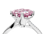 White gold Fancy Pink Asscher  Solitaire Twist Band with Pavé Diamonds and Four-Prong Setting_108