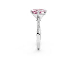 White gold Fancy Pink Asscher  Solitaire Twist Band with Pavé Diamonds and Four-Prong Setting_142