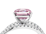 White gold Fancy Pink Asscher  Solitaire Twist Band with Pavé Setting and Four-Prong Setting_4