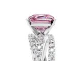 White gold Fancy Pink Asscher  Solitaire Twist Band with Pavé Setting and Four-Prong Setting_5
