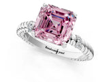 White gold Fancy Pink Asscher  Solitaire Twisted Band Prong Set Engagement Ring_47