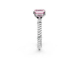 White gold Fancy Pink Asscher  Solitaire Twisted Band Prong Set Engagement Ring_48