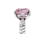 White gold Fancy Pink Asscher  Solitaire Twisted Band Prong Set Engagement Ring_51